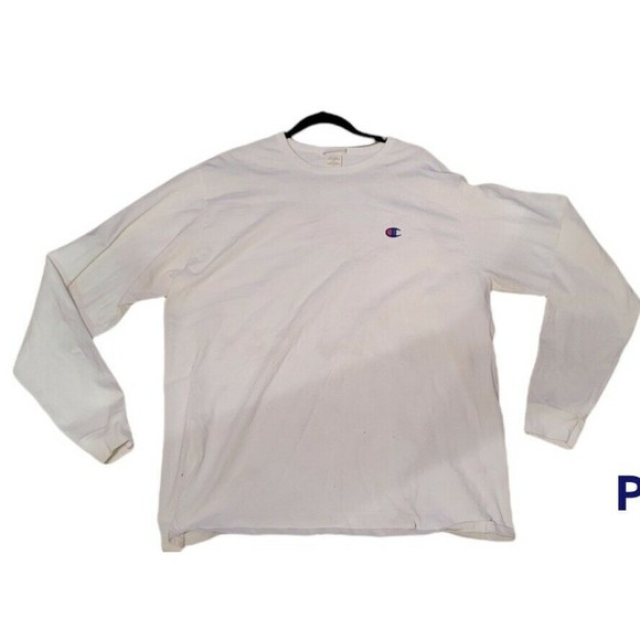 Vintage Champion Blue Bar Crew Neck Long Sleeve Spell-out - Picture 2 of 3